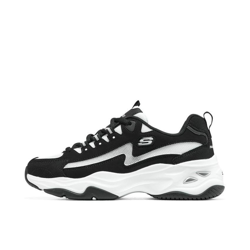 推荐商品：【赵露思同款】 Skechers/斯凯奇 D'Lites 4.0 老爹鞋 熊猫鞋 跑鞋 减震耐磨网面透气复古时尚增高厚底绑带运动休闲 女款/黑白