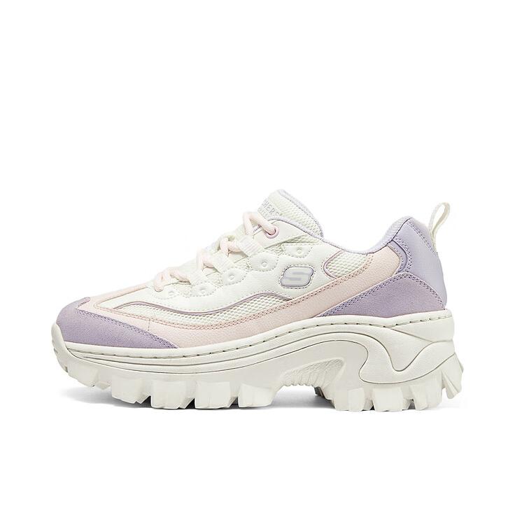 推荐商品：Skechers/斯凯奇  Street  蜜糕鞋 老爹鞋  防滑耐磨缓震轻便增高轻盈百搭休闲运动  女款/白色/粉色/紫色