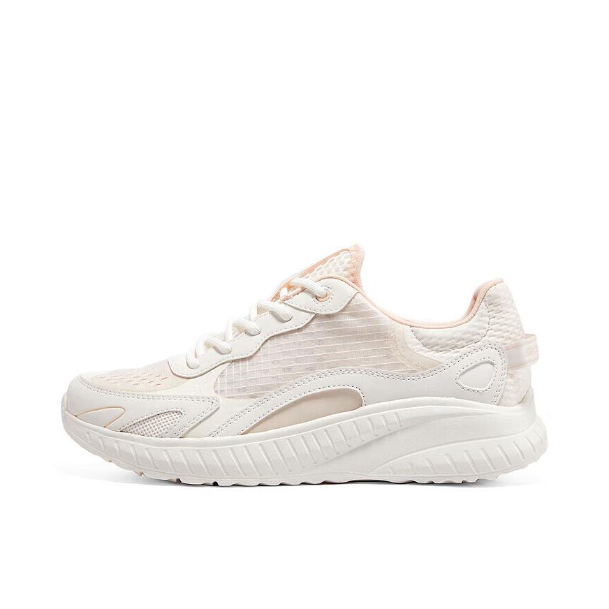 推荐商品：Skechers/斯凯奇 Bobs Squad Chaos 缓震耐磨 网面透气 轻便舒适 轻质软底 绑带 厚底 运动休闲鞋 浅粉色