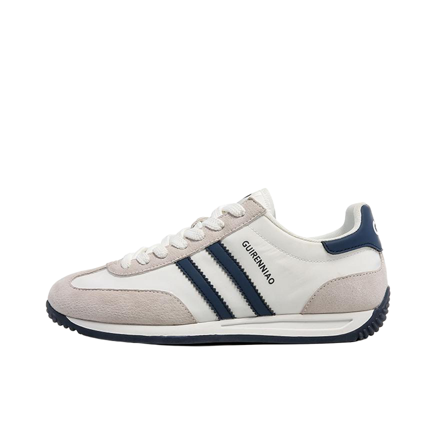 推荐商品：贵人鸟 跑鞋 阿甘鞋 复古简约减震防滑耐磨网面 F388407 白色/藏蓝色