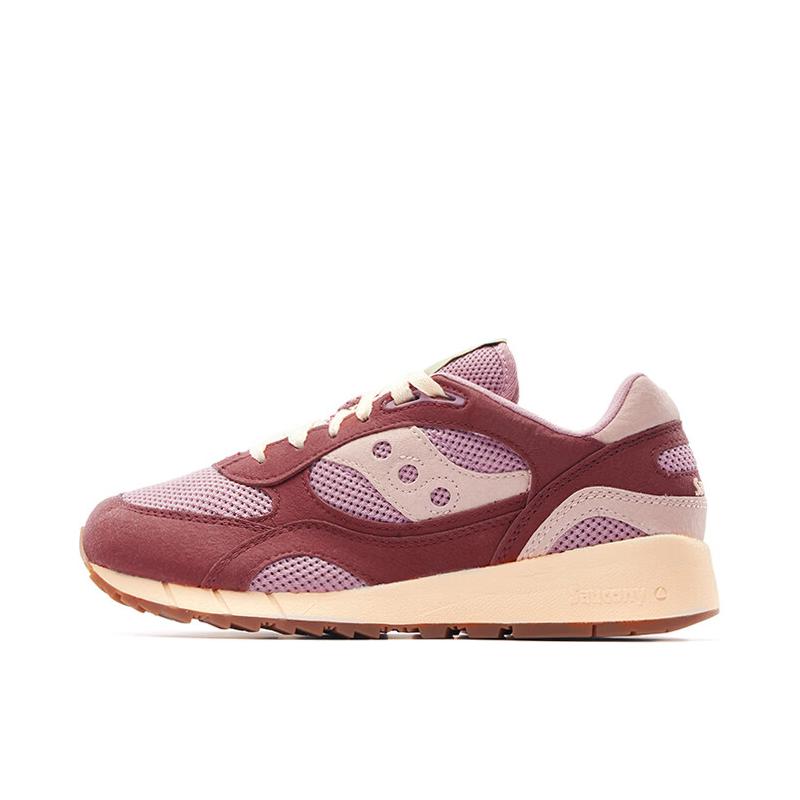 推荐商品：Saucony/索康尼 Shadow 6000 经典复古 防滑耐磨 舒适休闲 透气 防水 织物 运动 跑鞋 粉色/酒红