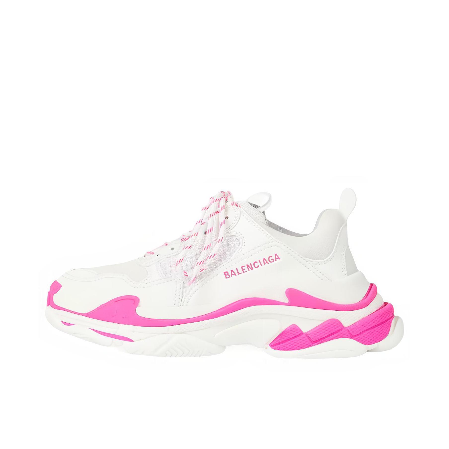 推荐商品：Balenciaga 巴黎世家  Triple S TRIPLE S CLEAR SOLE 复古简约 舒适百搭 防滑耐磨 减震轻便 厚底  圆头  网布  老爹鞋 粉色