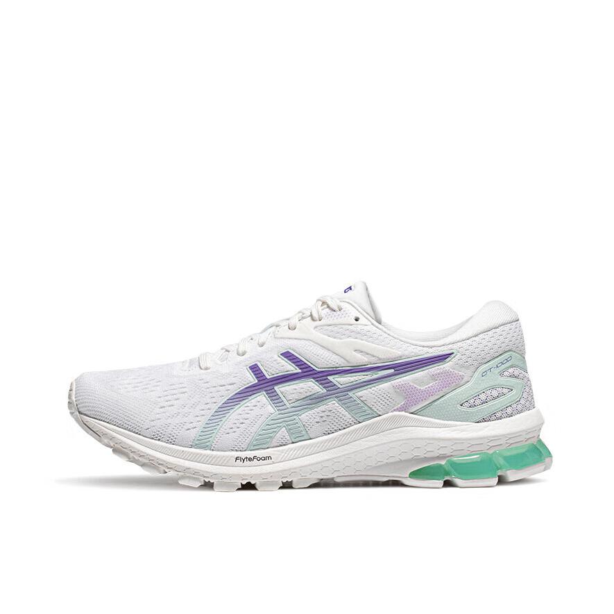 推荐商品：Asics/亚瑟士 GT-1000 10 缓震回弹 防滑耐磨 网面透气 舒适运动 稳定支撑 织物 长跑 跑鞋 女款/白色/紫色