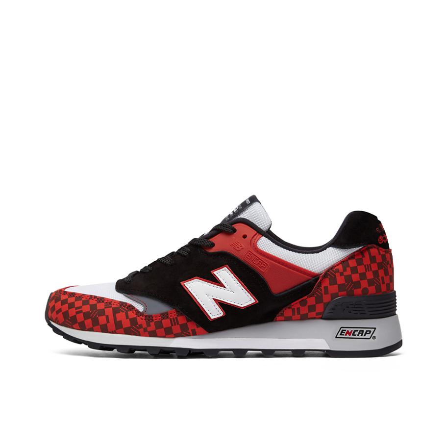 推荐商品：New Balance 577 跑鞋 复古防滑耐磨舒适轻便减震透气织物稳定包裹性支撑 白色/黑色/酒红