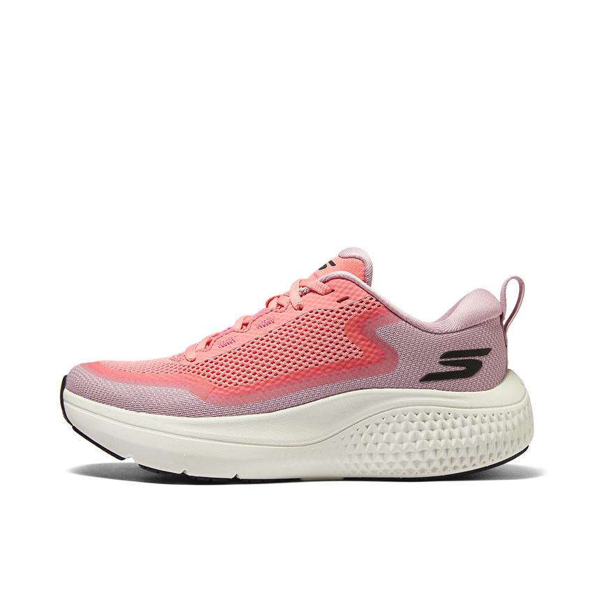 推荐商品：Skechers/斯凯奇 GO RUN Supersonic Max 减震耐磨 舒适 轻便回弹 网面透气 运动休闲 绑带 织物 跑鞋 女款/粉红色 