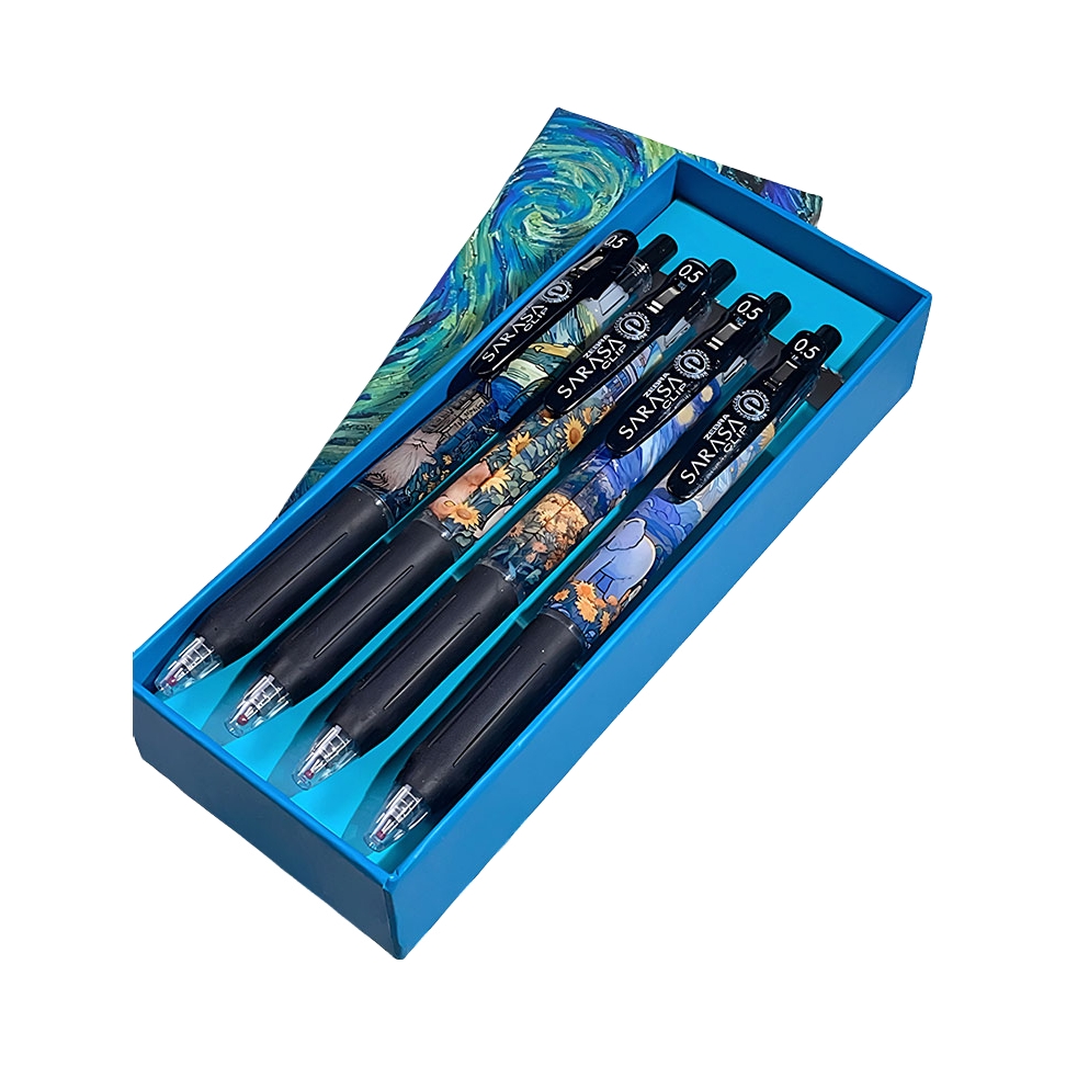斑马牌 JJ15 梵高限定DIY 0.5mm 子弹头笔尖 按动中性笔 礼盒装