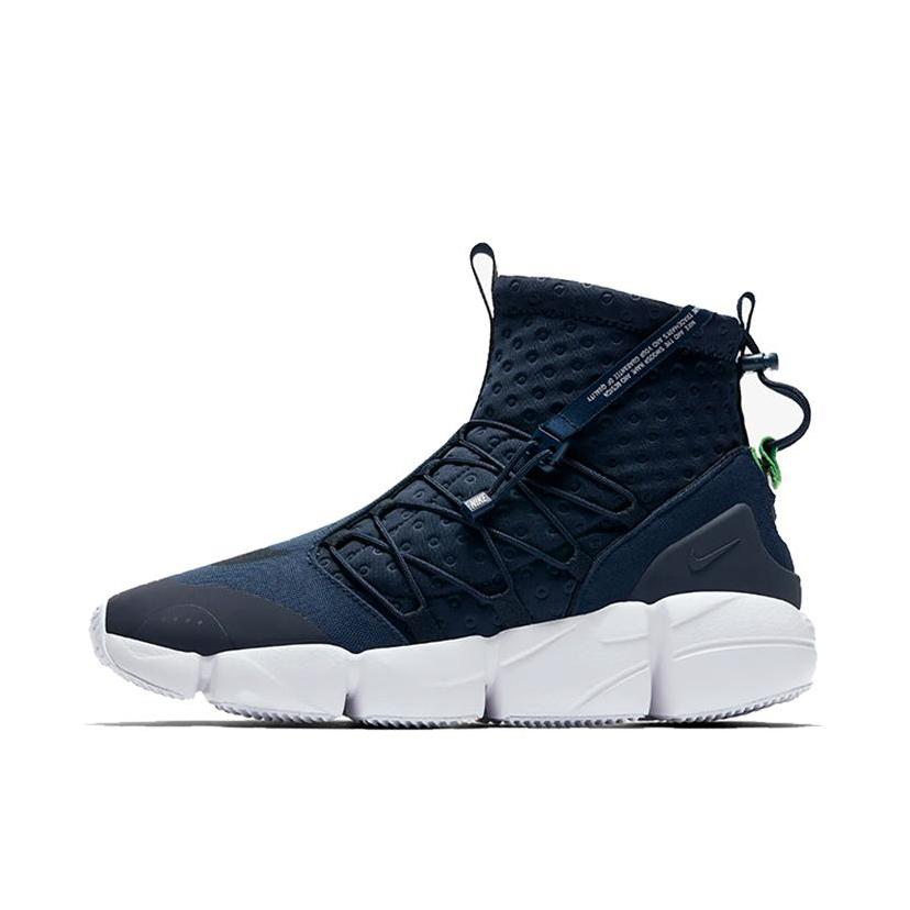推荐商品：Nike Air Footscape Mid Utility DM 防滑 耐磨 舒适透气 生活 运动休闲鞋 Obsidian White 深蓝