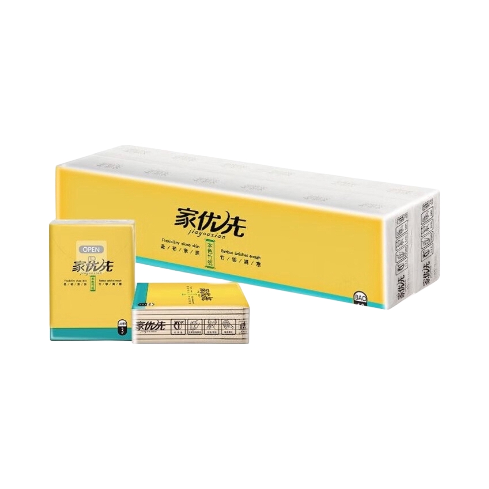 推荐商品：家优先 本色系列 自然无香 3层 8张/包 手帕纸