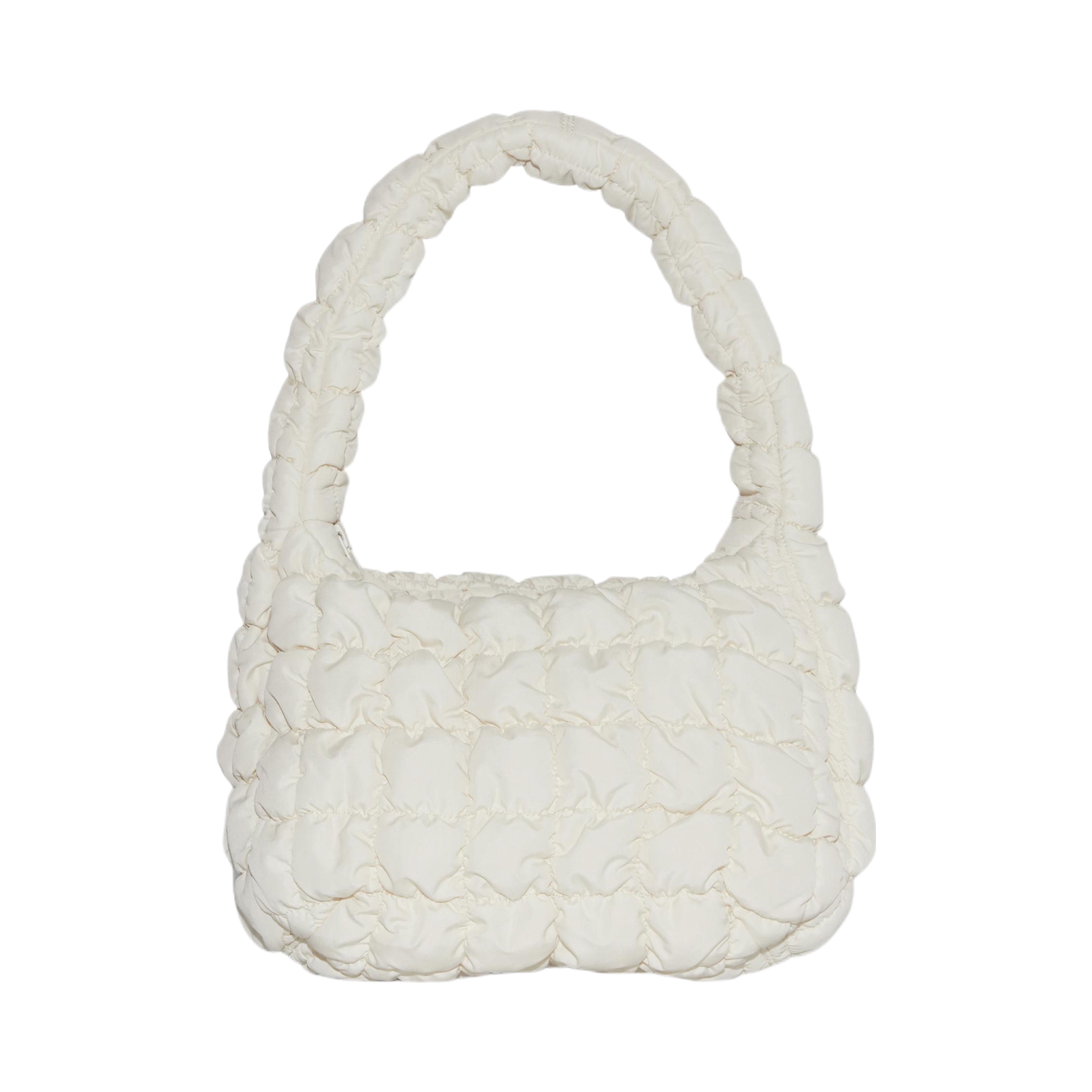 推荐商品：COS 绗缝拉链开合迷你聚酯纤维云朵包单肩手提包