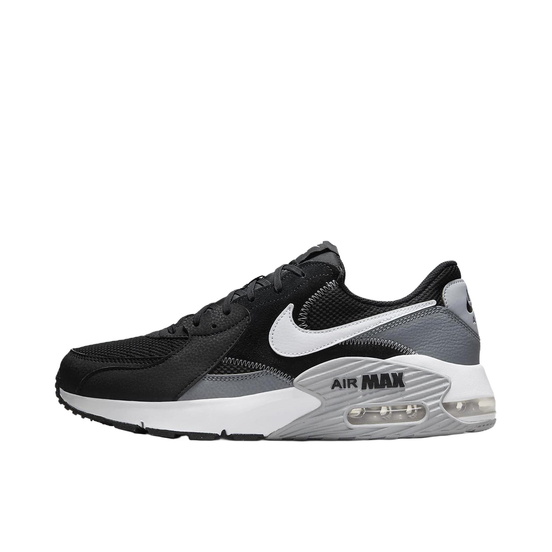 推荐商品：Nike Air Max Excee 跑鞋 防滑耐磨舒适缓震网面透气气垫复古支撑织物合成革圆头贴合抓地 黑色/灰色