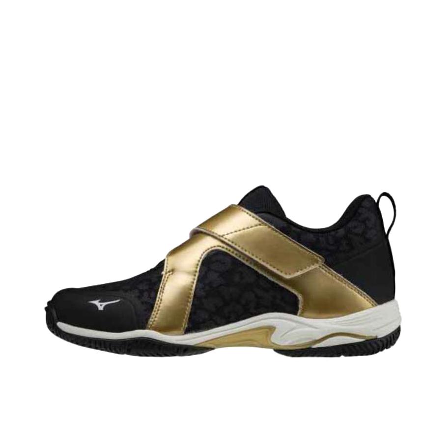 推荐商品：Mizuno/美津浓 Wave Diverse LG LITE 2 防滑 低帮 魔术贴 平跟 跑鞋 黑色/白色/金色