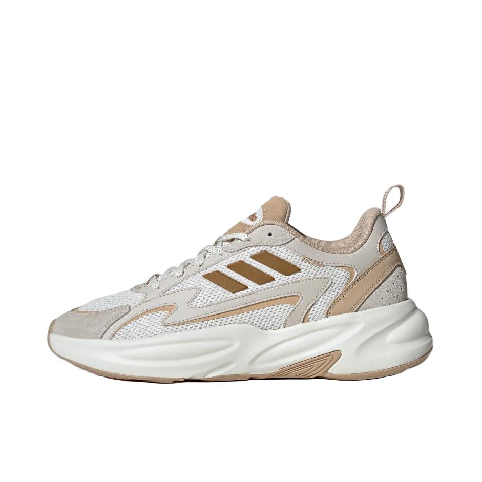 推荐商品：adidas Ozwave 2.0 跑鞋 合成革织物减震防滑耐磨厚底增高复古 汉玉白/岩清澈棕 