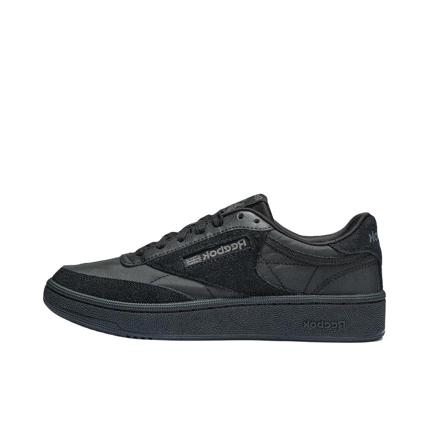 推荐商品：Reebok/锐步 Club C 85 经典复古 防滑耐磨 防水 运动 脏脏鞋 板鞋 墨黑色 
