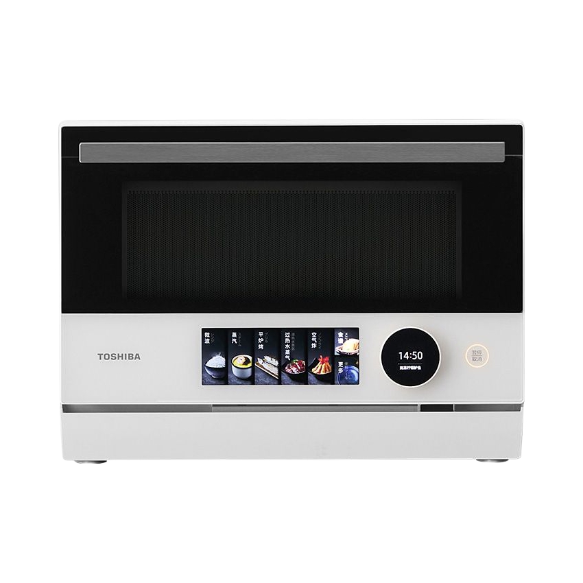 推荐商品：Toshiba/东芝 小白茶系列 23L微波炉 微蒸烤炸一体机 空气炸 家用 ER-YT7232CNW