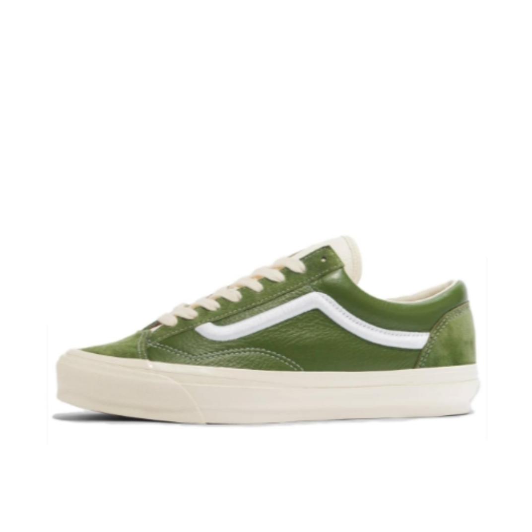 推荐商品：Vans/范斯 Old Skool 滑板鞋 板鞋 轻便防滑复古舒适经典  白色/绿色