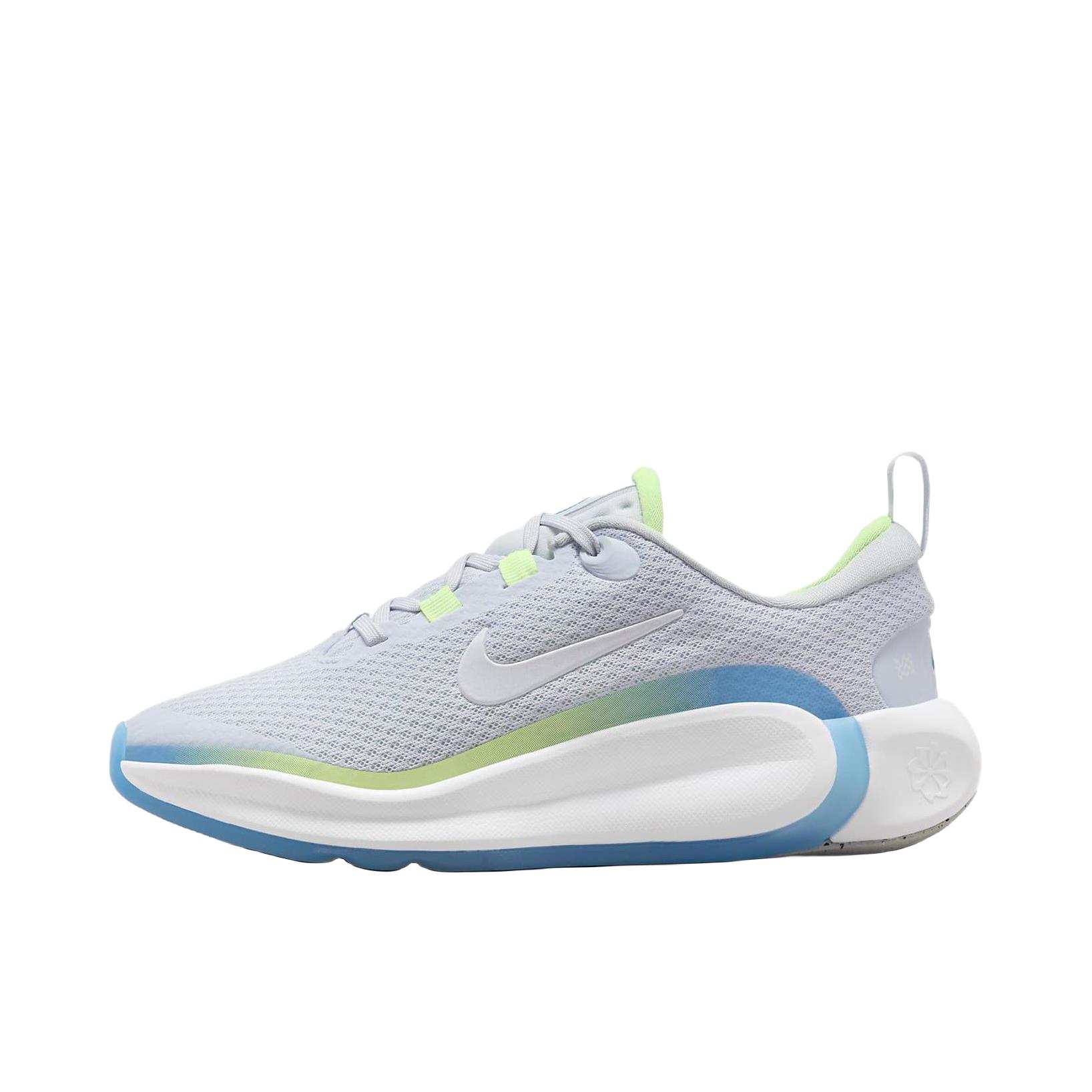 推荐商品：Nike Infinity Flow 跑鞋 时尚百搭防滑耐磨舒适缓震网面透气 足球灰/白色/微黄绿