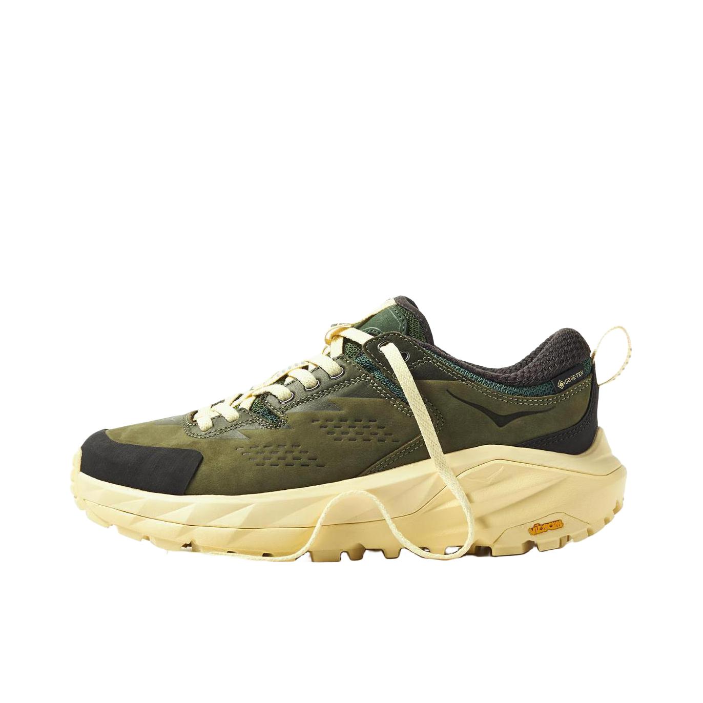 推荐商品：HOKA ONE ONE Kaha Low GTX 户外 耐磨 轻便 防水 包裹性 登山鞋 END.联名/绿色/米色