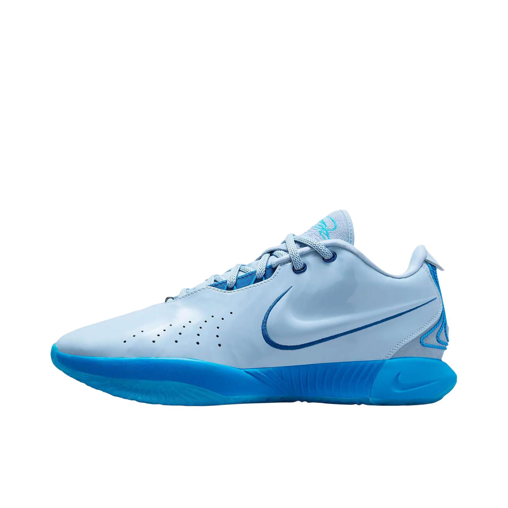 推荐商品：Nike Zoom Lebron 21 詹姆斯 篮球鞋 缓震抗扭耐磨轻便支撑抓地训练 灰石板蓝/椰奶色