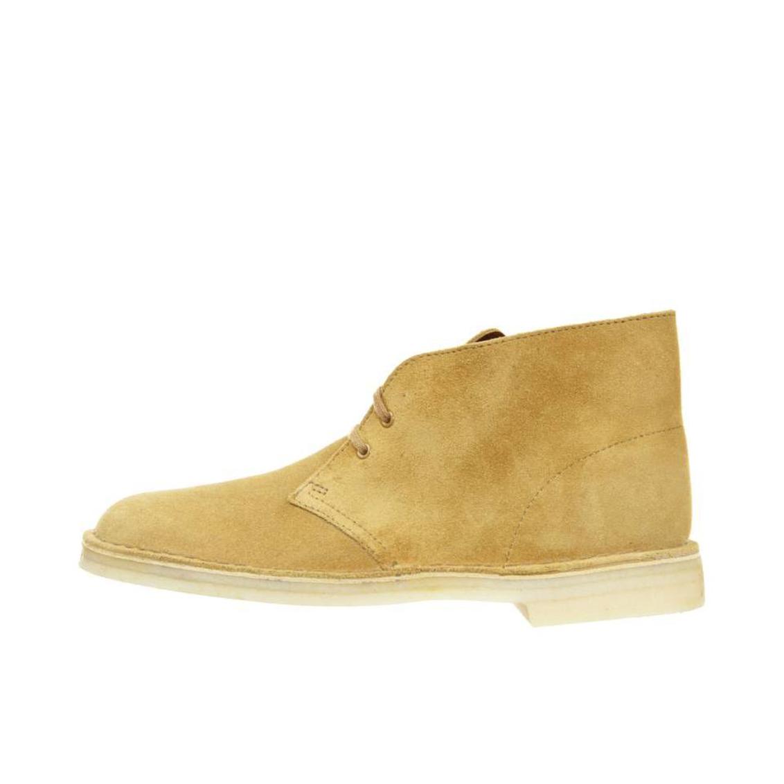 推荐商品：Clarks Desert Boot Originals 复古潮流 时尚 厚底 秋冬 英伦 靴子 浅棕色/白色