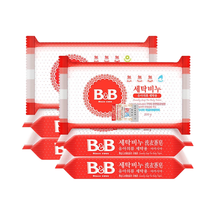 推荐商品：B&B/保宁 韩国进口高纯度不伤手婴幼儿宝宝尿布去污专用洗衣皂新生甘菊味新生婴幼儿无荧光内衣裤
