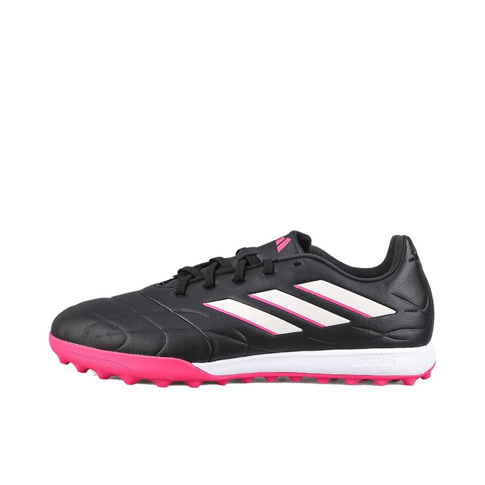 推荐商品：adidas Copa Pure.3 TF 中端 胶质碎钉 人造草地 训练 实战 足球鞋 黑色/玫红/白色