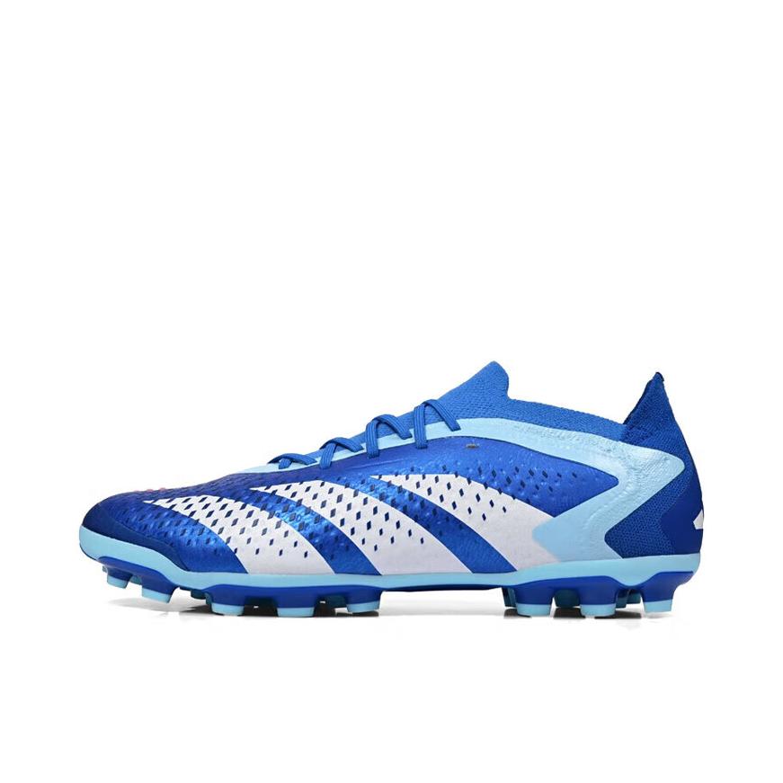 推荐商品：adidas Predator Accuracy.1 AG 超顶级 胶质短钉 人造草地 圆头系带防滑耐磨 足球鞋 蓝色
