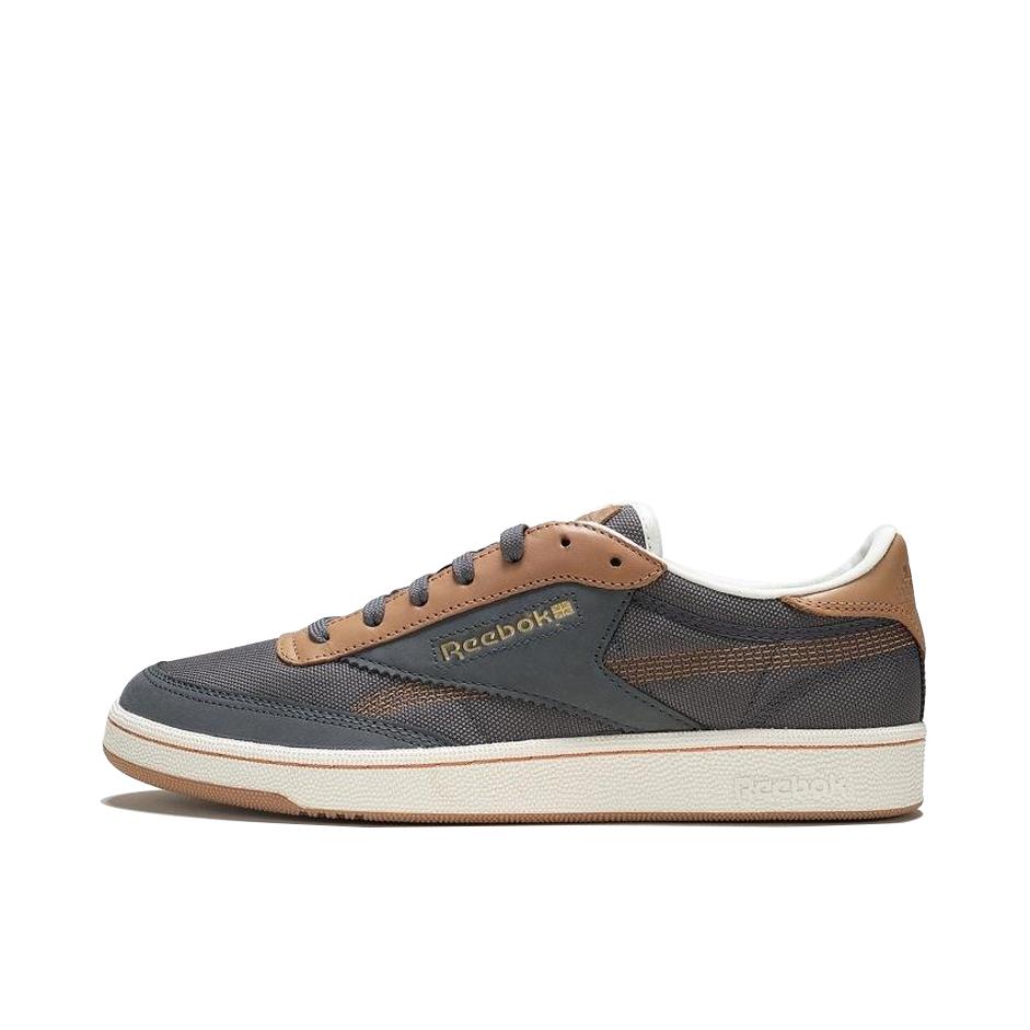 推荐商品：Reebok/锐步 Club C 85 Vintage 百搭时尚 耐磨 防滑 包裹性 板鞋 黑色/棕色 