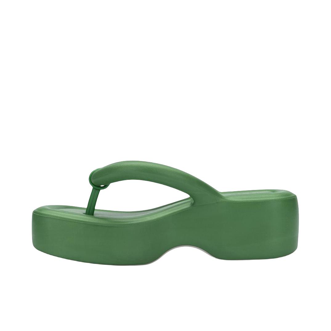 推荐商品：【赵露思同款】MELISSA/梅丽莎 奶油面包 高跟 厚底 面包果冻 人字拖 拖鞋 33772-153735 女款/绿色