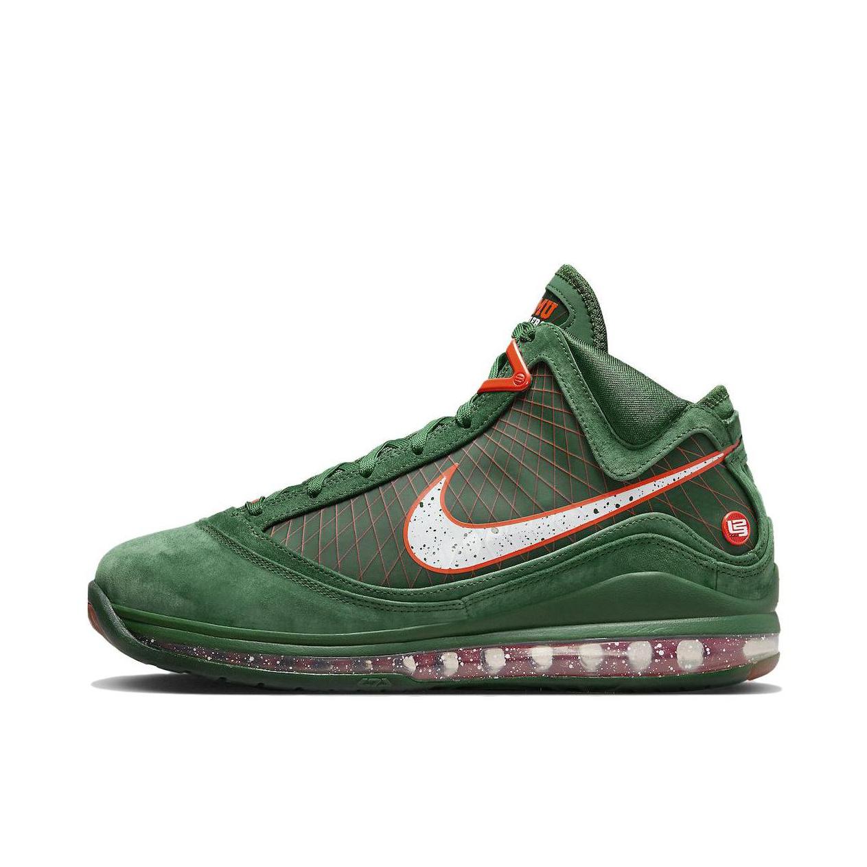 推荐商品：Nike Air Max LeBron 7 詹姆斯 复古 耐磨 减震回弹 舒适百搭 篮球鞋 FAMU联名/绿色/白色