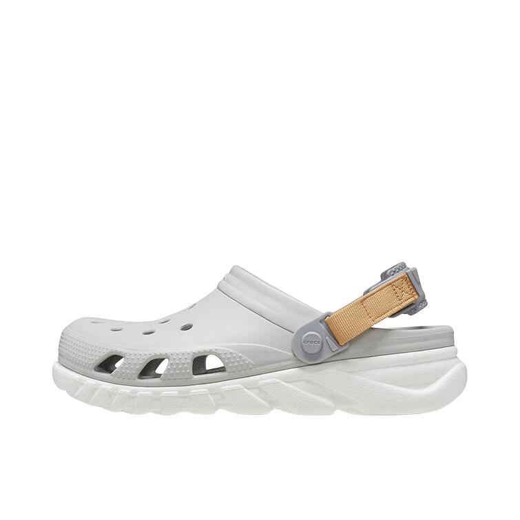 推荐商品：Crocs/卡骆驰 Duet Max Clog 蜗轮 沙滩包头 外穿 百搭 时尚潮流 运动风格 柔软 舒适透气 防滑耐磨 户外 拖鞋 洞洞鞋 凉鞋 大气灰