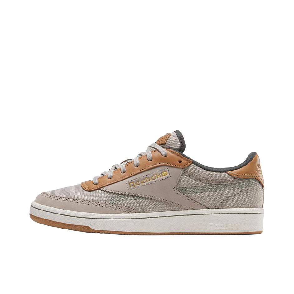推荐商品：Reebok/锐步 Club C 85 Vintage 百搭时尚 耐磨 防滑 包裹性 板鞋 灰色/棕色 