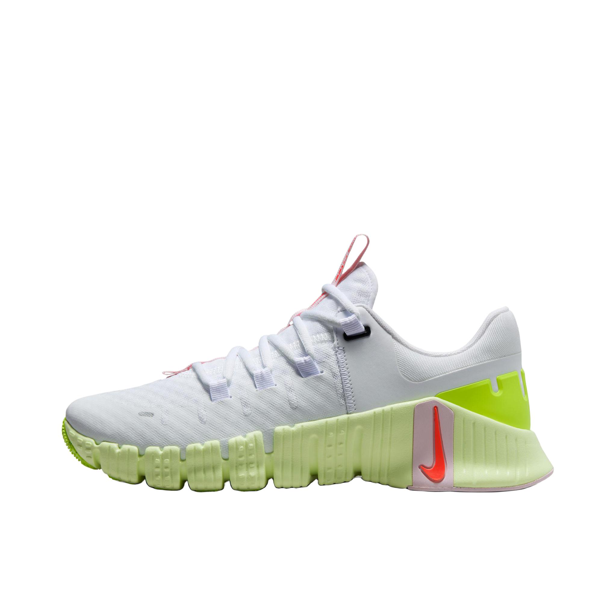 推荐商品：Nike Free Metcon 5 减震回弹 防滑耐磨 舒适透气 简约百搭 训练鞋 白色/亮深红/微黄绿 