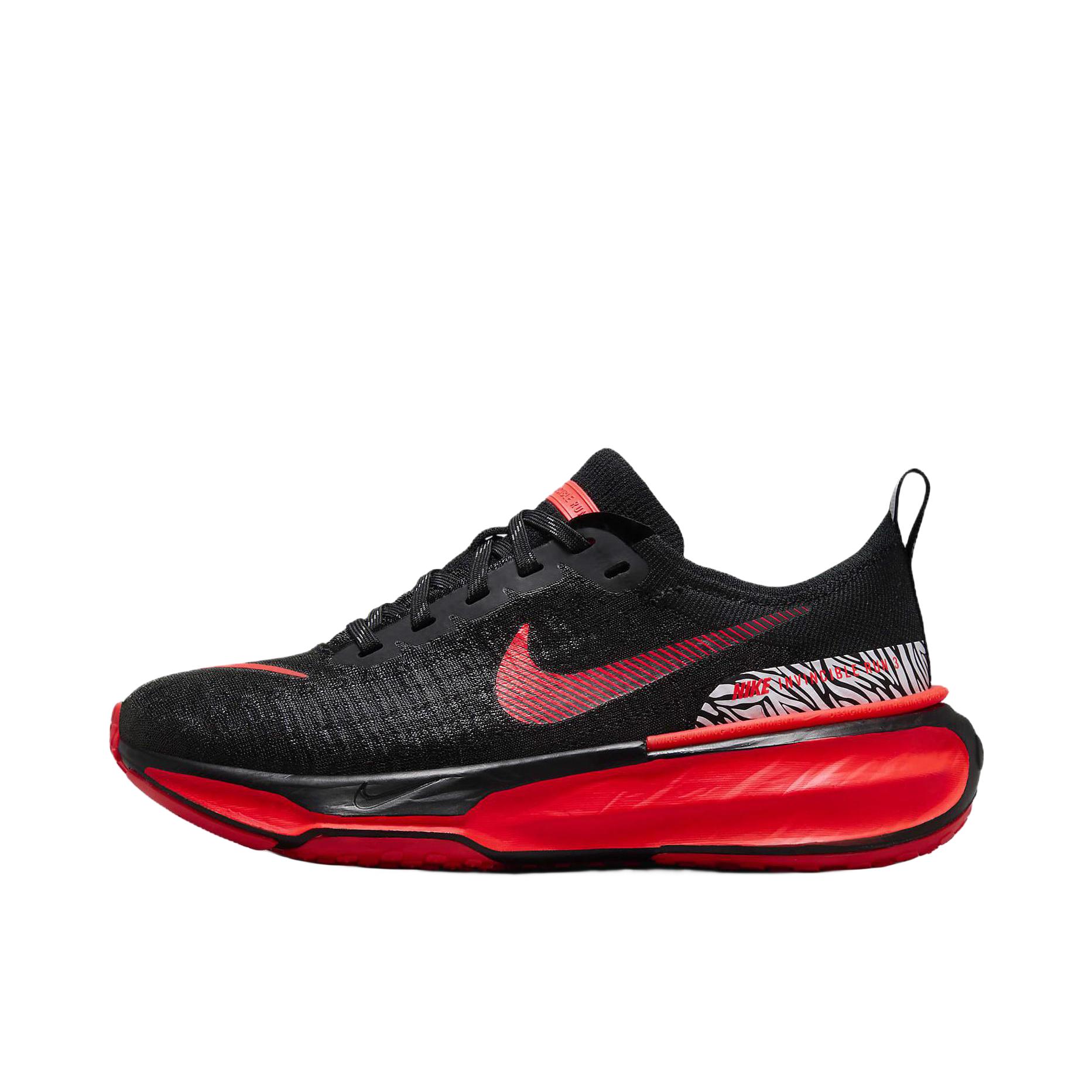 推荐商品：Nike Invincible 3 跑鞋 透气缓震织物运动支撑训练轻便平跟 女款/亮深红色/黑色 