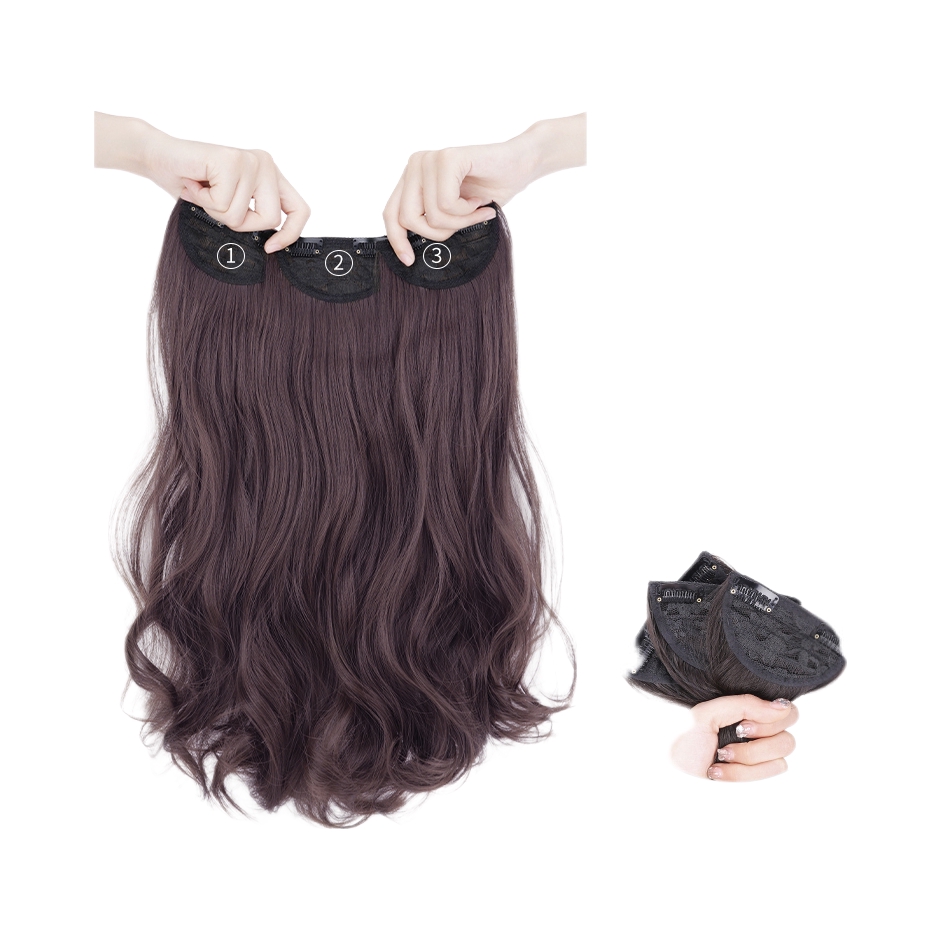 推荐商品：桔子町 增发量三片式假发片 大波浪一片式接发