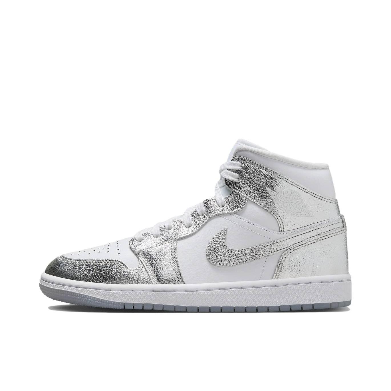 推荐商品：Air Jordan 1 板鞋 运动休闲鞋 复古潮流支撑合成革 女款/白色/银色