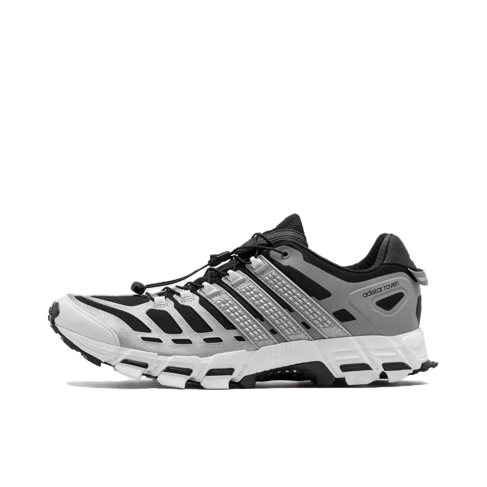 推荐商品：adidas Adistar Raven 跑鞋 防滑耐磨舒适轻便平跟抽绳百搭复古 黑色/银色