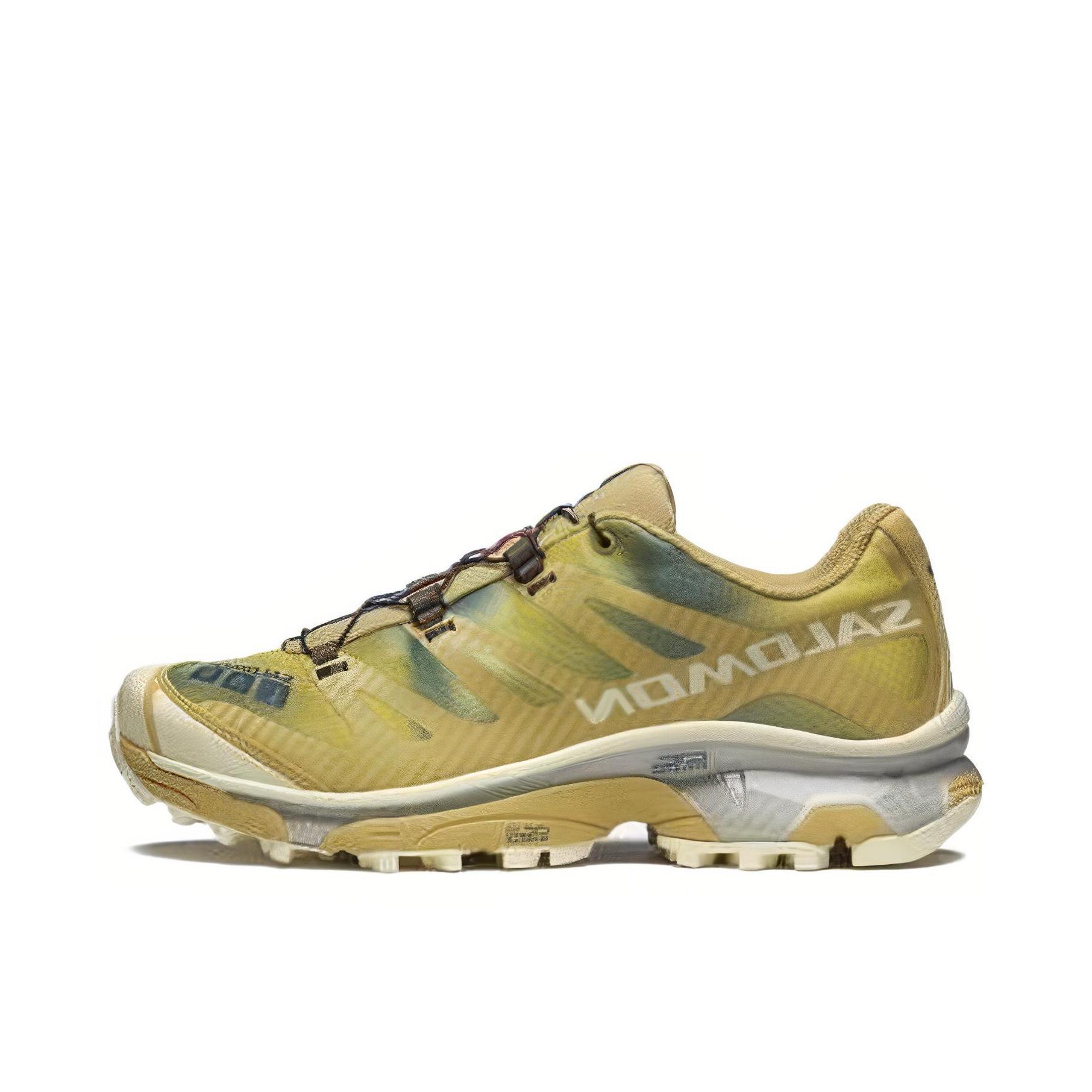 推荐商品：Salomon/萨洛蒙 XT-4 OG 包裹性 减震回弹 网布透气 防滑耐磨 越野 户外休闲鞋 黄色/绿色