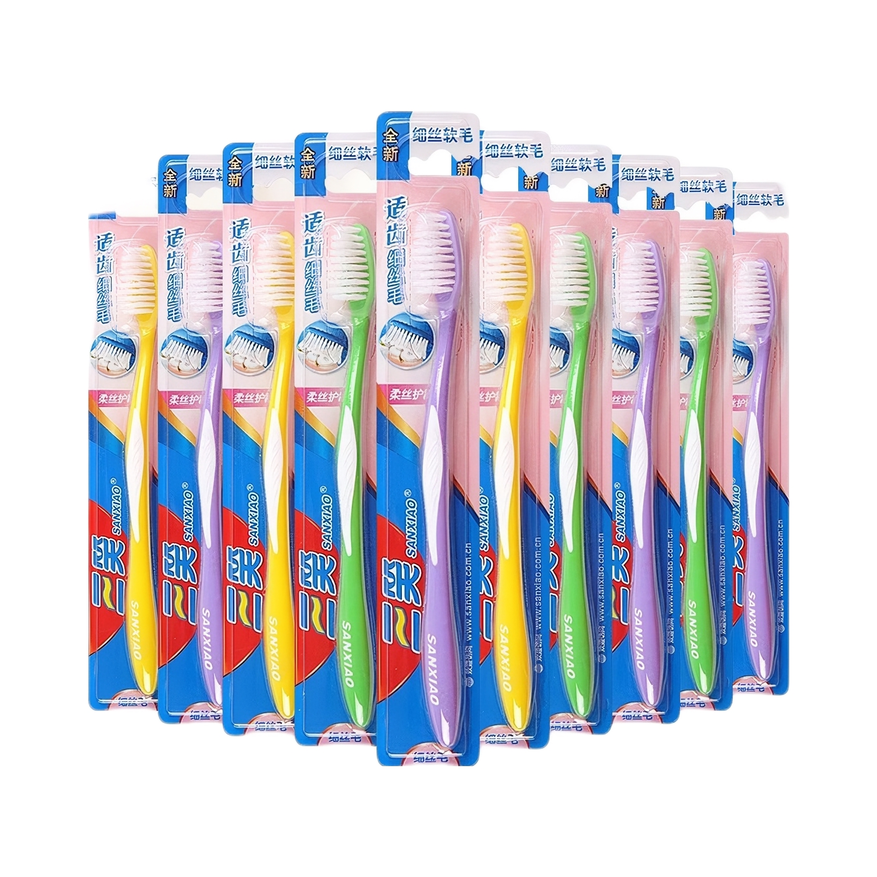 推荐商品：三笑 清新倍护牙刷套装 适齿细丝