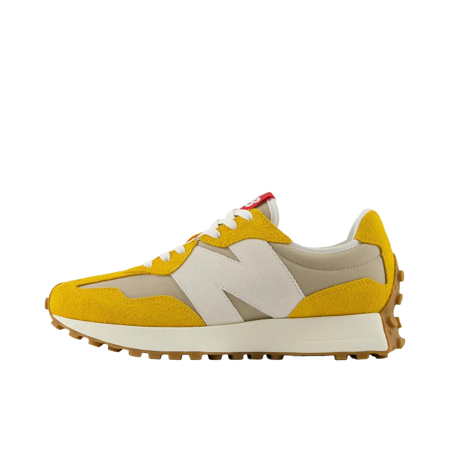 推荐商品：【IU同款】 New Balance 327 跑鞋 舒适复古防滑耐磨休闲透气减震拼接运动防水织物慢跑圆头 黄色/灰色