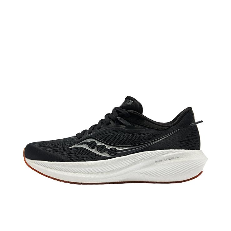 推荐商品：Saucony/索康尼 胜利21 Triumph 轻量缓震 回弹 跑鞋 黑色/白色