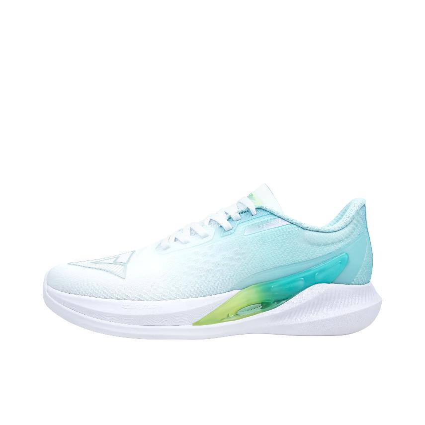 推荐商品：匹克 态极飞羽005 网面透气 缓震回弹 稳定抓地力 轻质运动 支撑 跑鞋 大白/翠菊蓝