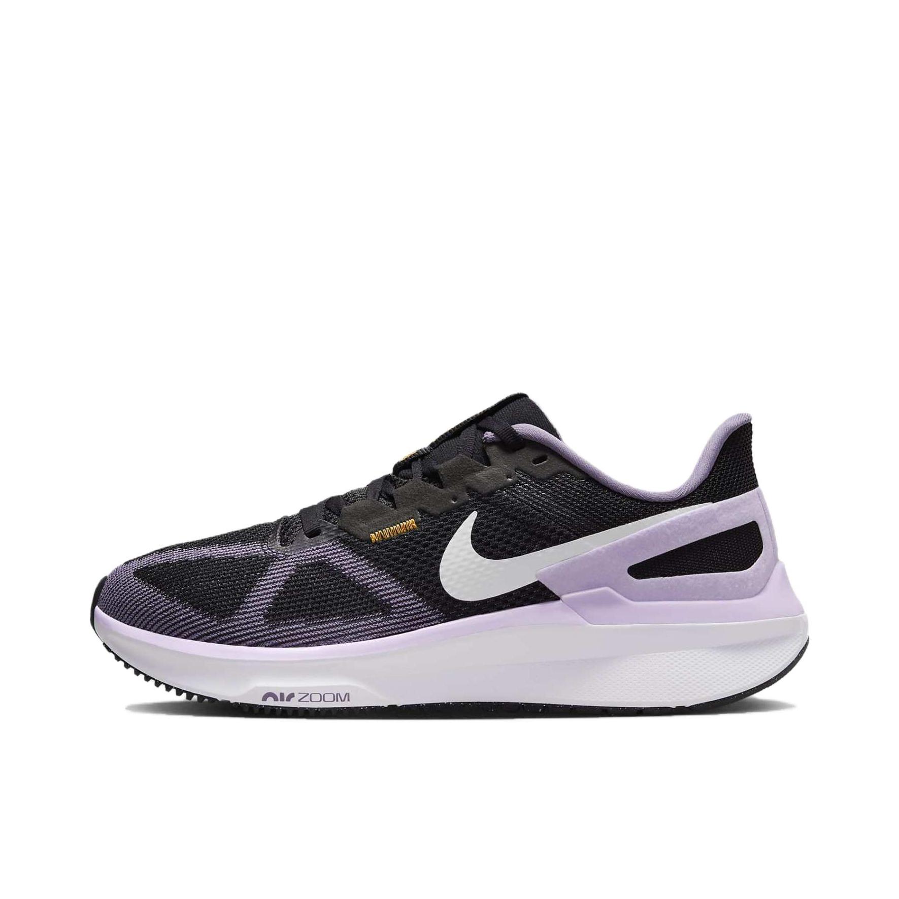 推荐商品：Nike Air Zoom Structure 25 跑鞋 公路减震织物支撑训练轻便 女款/黑色/紫色