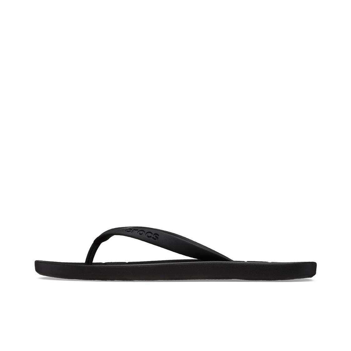 推荐商品：Crocs/卡骆驰 Classic Series Flip 简约 轻便 平跟 夹脚 露趾 圆头 海边 防滑 人字拖 套脚 拖鞋 210089 黑色