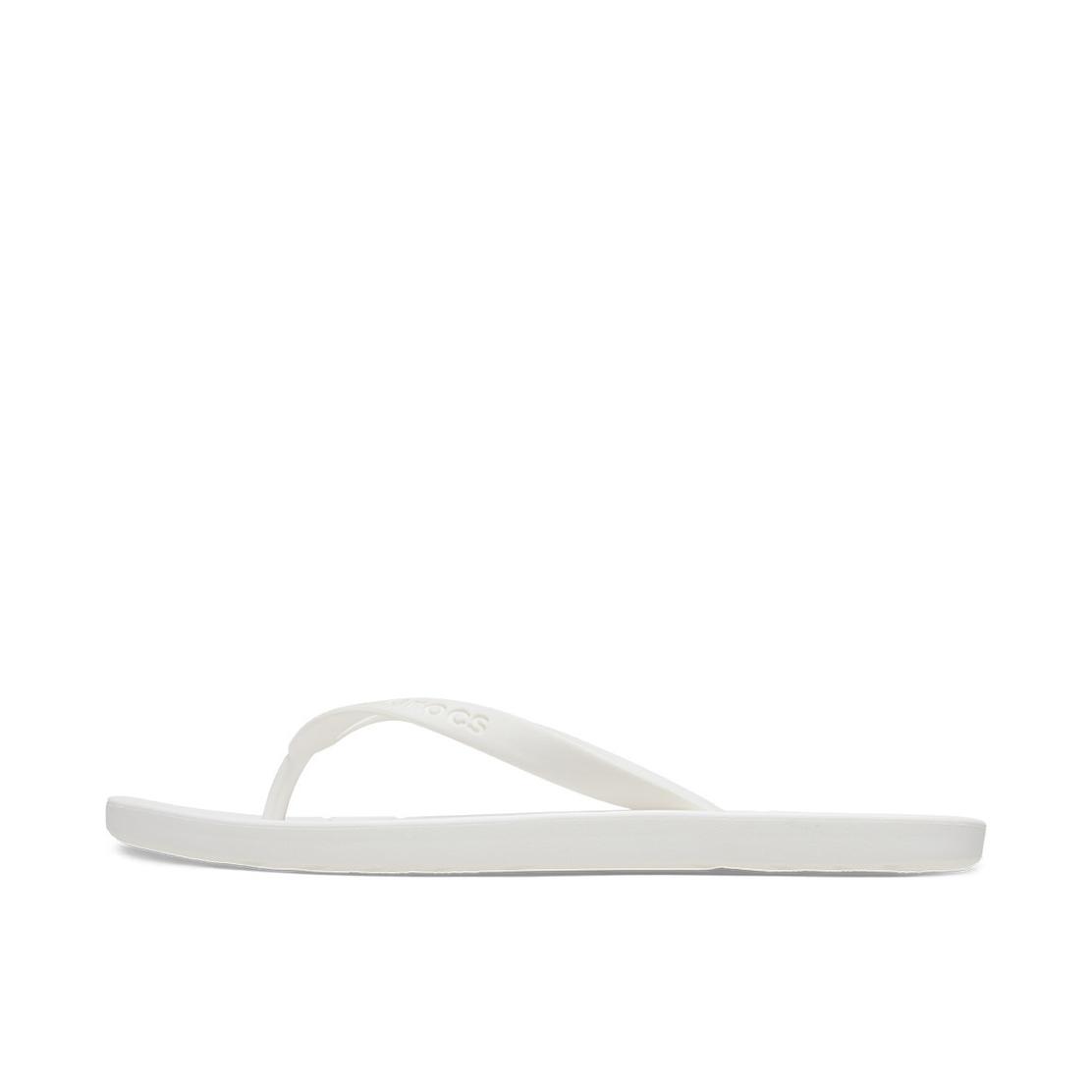 推荐商品：Crocs/卡骆驰 Classic Series Flip 简约 轻便 平跟 夹脚 露趾 圆头 海边 防滑 人字拖 套脚 拖鞋 210089 白色