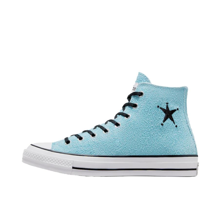 推荐商品：Converse/匡威 Chuck 70 帆布鞋 防滑耐磨轻便透气舒适百搭拼接感方头贴合 Stussy联名/蓝色 