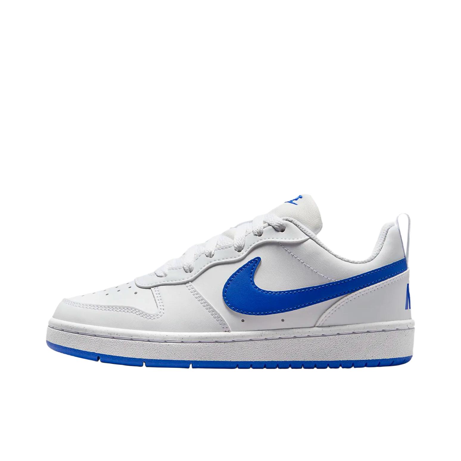 推荐商品：Nike Court Borough 板鞋 复古舒适透气防滑耐磨轻便防水耐穿 GS/白色/天蓝