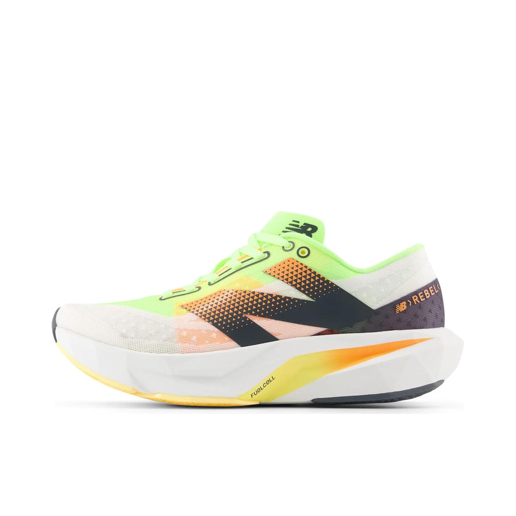 推荐商品：New Balance FuelCell Rebel V4 跑鞋 回弹速度训练减震防滑耐磨网布轻量透气韧弹 女款/黑色/橙色/浅绿
