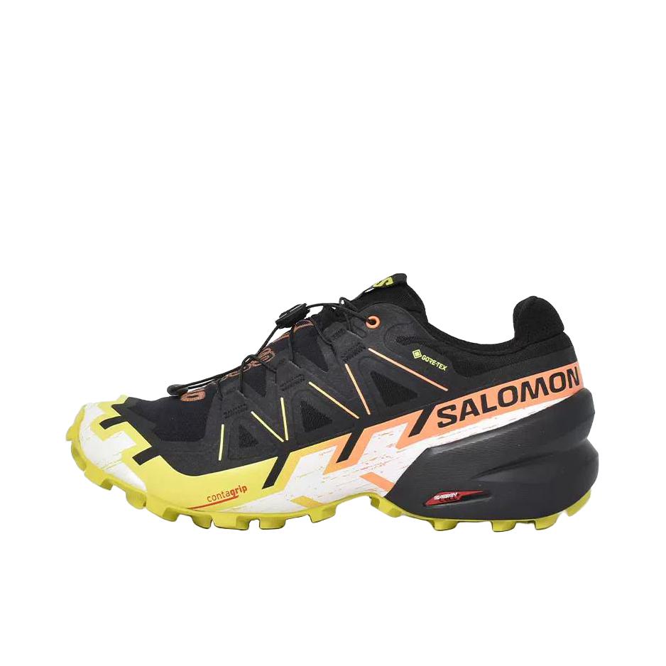 推荐商品：Salomon/萨洛蒙 Speedcross 6 户外鞋 徒步鞋 越野跑鞋 支撑防水抓地包裹贴合减震网布透气全地形织物 黑色/黄色/白色