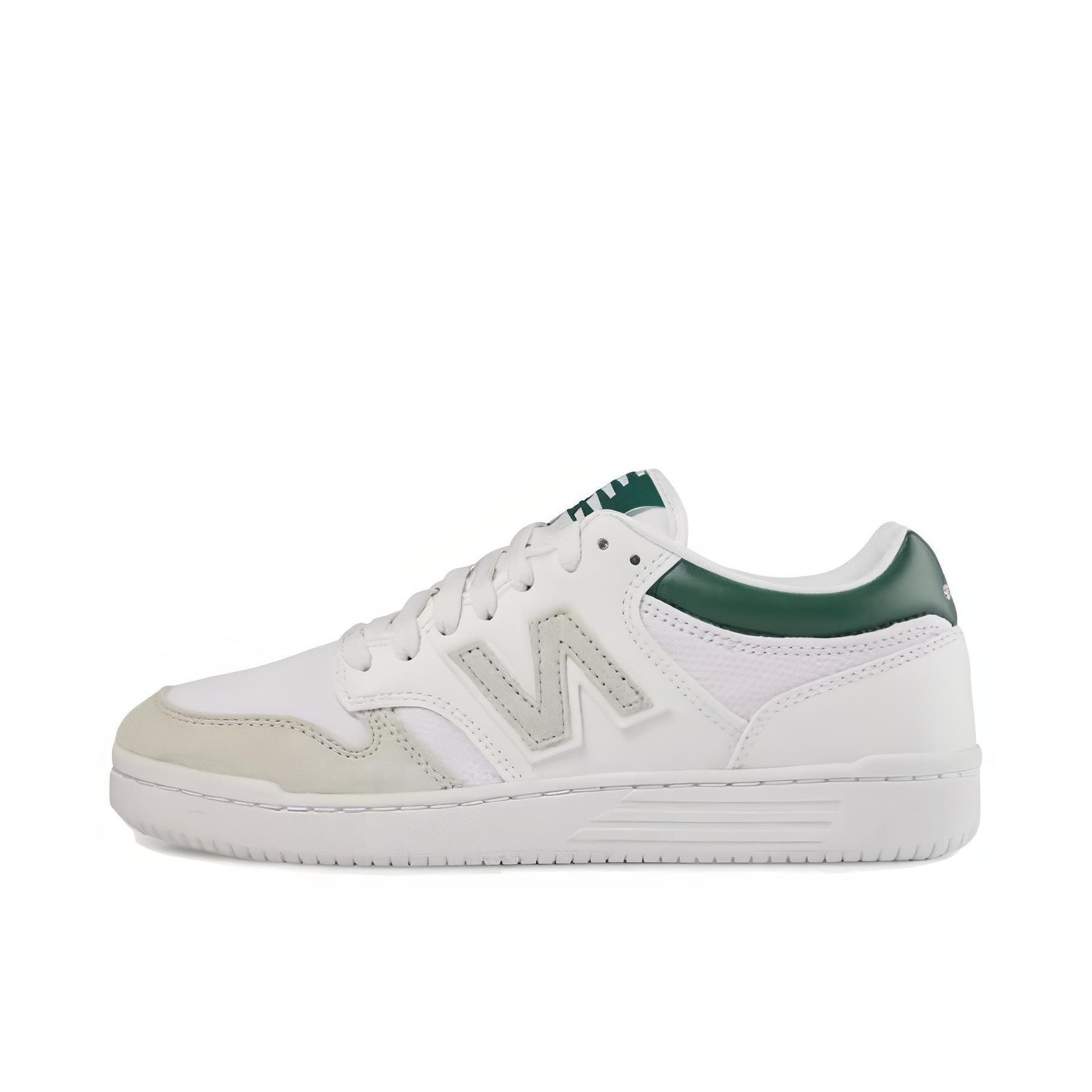 推荐商品：New Balance numeric 480 薄底 减震耐磨 防滑轻便 透气 复古 板鞋 大白色/绿色