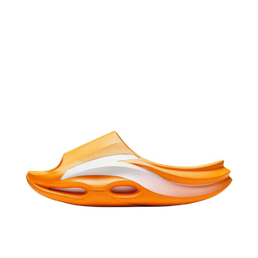 推荐商品：安踏 池影 氮科技 舒适耐磨 休闲 软底 外穿沙滩 一字 增高 拖鞋 曦霞橙/纸莎白
